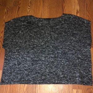 Grey Striped Crop Top